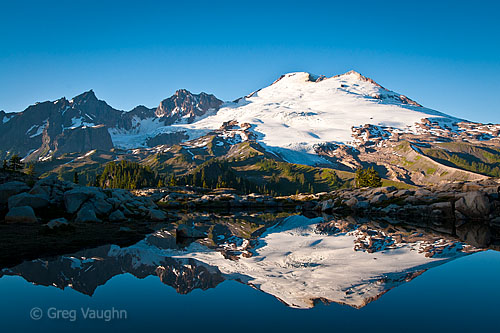 Mount Baker and reflection in an alpine tarn